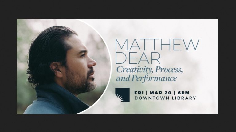Michigan EDM producer Matthew Dear live talk (Fri. March 20, 2026) AADL