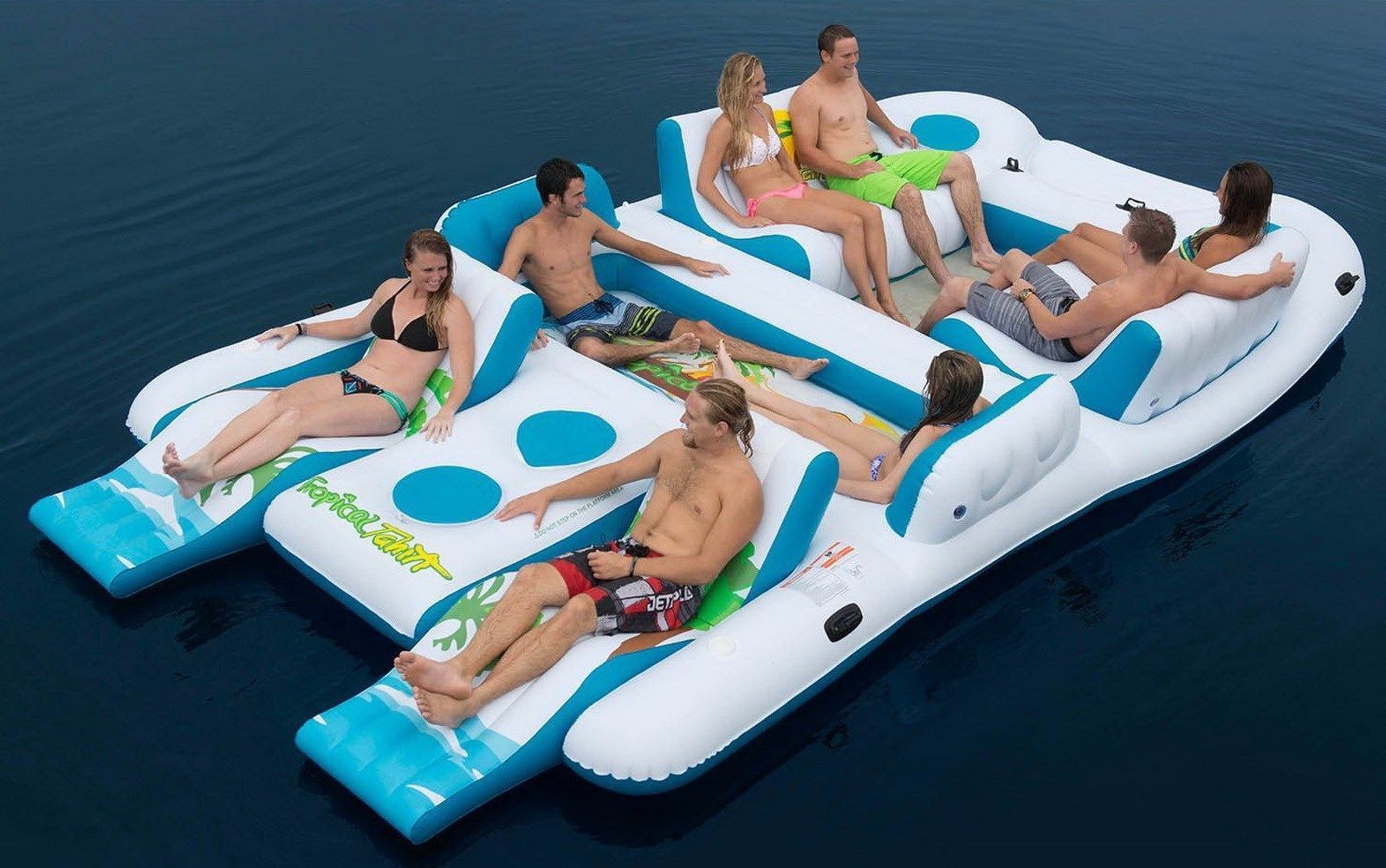 Надувной матрас Tropical Tahiti giant 6 person Inflatable Raft Pool Lake Ocean Floating Island