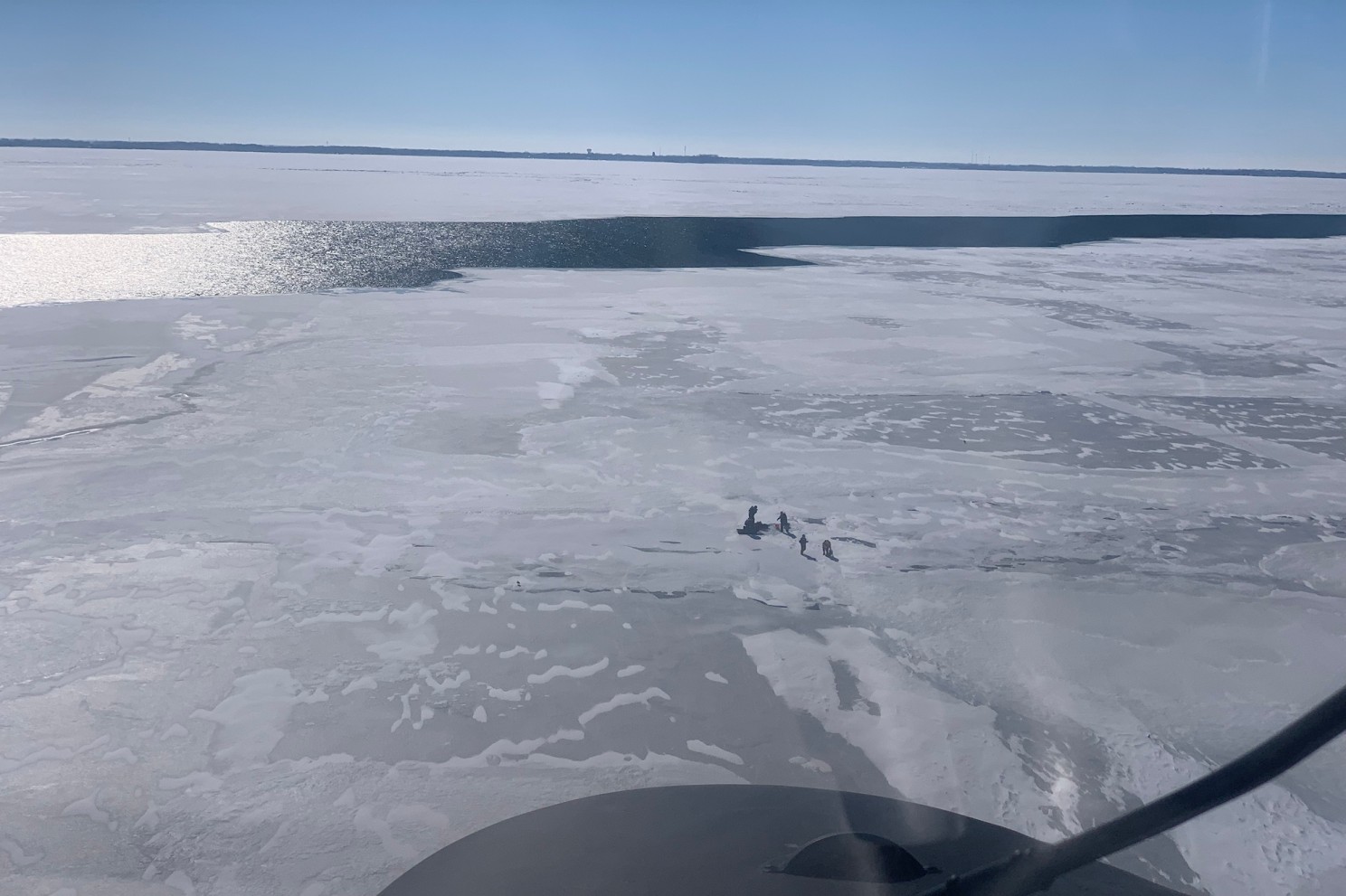 USCG Air Station Detroit rescues 18 people from ice floe on Lake Erie near ...