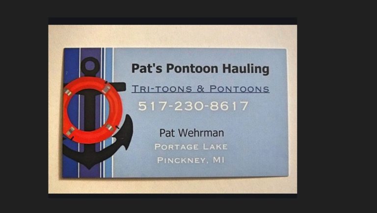 Pat’s Pontoon Hauling: trailering, putting your boat in and taking it out of the water, and more (Southeast Michigan)