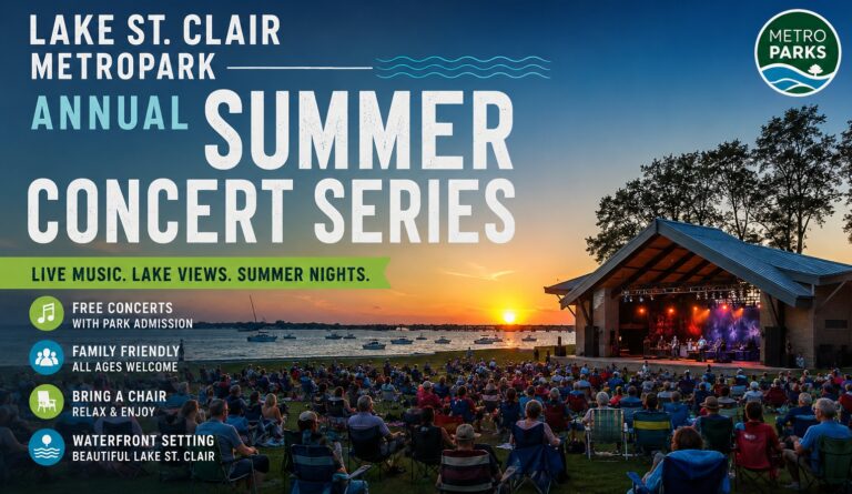 Lake St. Clair Metropark: annual Summer Concert Series (May 24 – September 06, 2026) Harrison Twsp