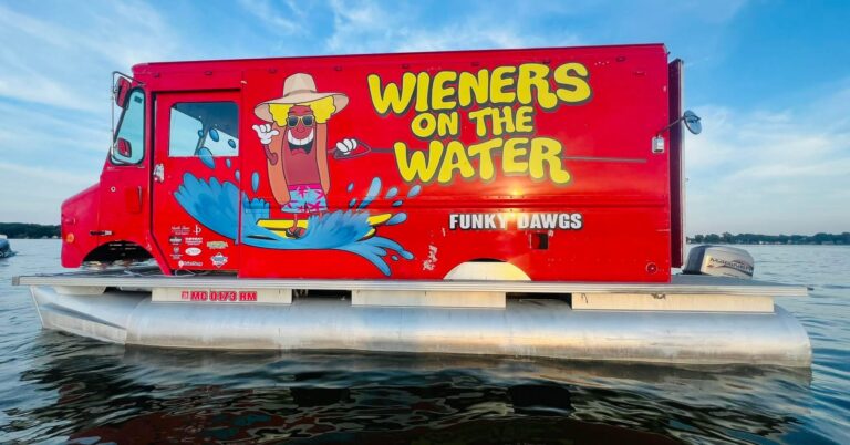 Wieners on the Water: the floating hot dog truck on Devils Lake (Manitou Beach, Michigan)